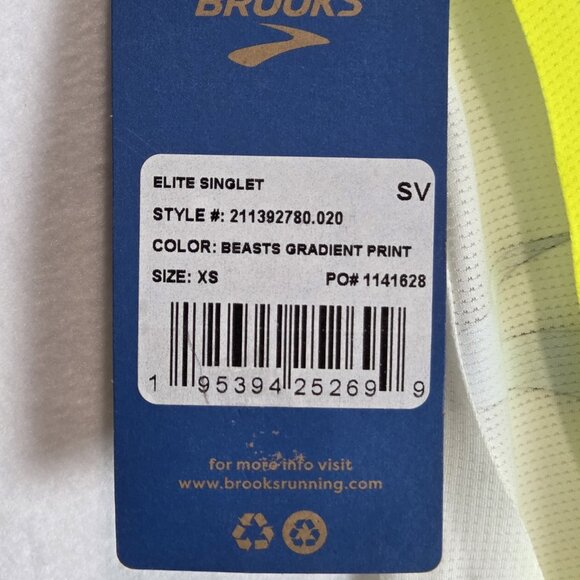 Brooks Beasts Pro Elite Singlet Mens XS Running Tank Moisture Wicking Seattle - Picture 7 of 7